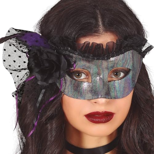 Silberne Maske mit Schleier von FIESTAS GUIRCA
