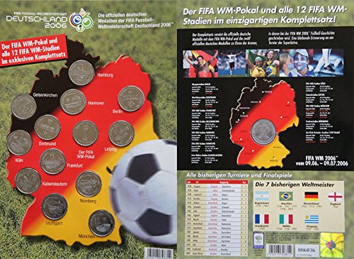 Offizielle FIFA WM Sammlermünzen 2006 Deutschland Medailen 12 Münzen von FIFA