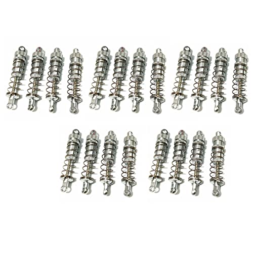 FIGGRITID 20 Teiliger Stoßdämpfer Hinten Aus Metall für C14 C24 MN D90 MN45 18301 A959 K929 Rc Auto Upgrades, Silber von FIGGRITID