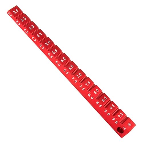 FIGGRITID Verstellbares Lineal zum Einstellen der Fahrhöhe des RC-Autos Von 3–10 mm und Werkzeuge für Den Felgensturz, RC-Auto-, Rot von FIGGRITID