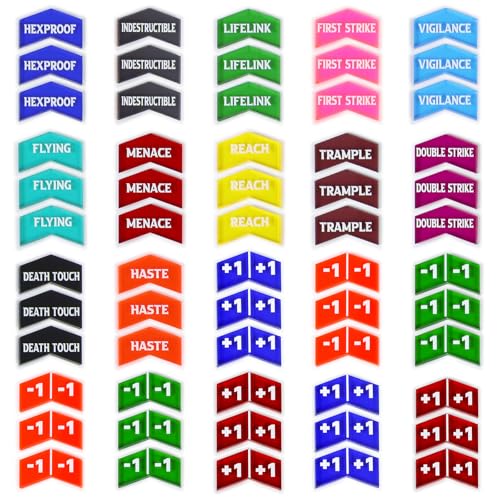 MTG-Zähler/Keyword-Zähler für magische Karten, gemischte bunte codierte MTG-Token für CCG-Kartenspiel-Zubehör, 60 Stück MTG-Zähler/Keyword-Zähler für magische Karten, gemischte bunte codierte MTG-Token für CCG-Kartenspiel-Zubehör, 60 Stück von FIGURESLAB