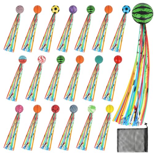 FIHODONE 20 Stück Flummies für Kinder 30mm, Mitbringsel Kindergeburtstag, Gummiball Hüpfbälle für Kinder, Springball mit Farbige Bänder für Partyspiele FIHODONE 20 Stück Flummies für Kinder 30mm, Mitbringsel Kindergeburtstag, Gummiball Hüpfbälle für Kinder, Springball mit Farbige Bänder für Partyspiele von FIHODONE