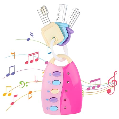 FILFEEL Ferngesteuertes Auto Babyspielzeug, Baby Musikalische Autofernbedienung, Musikalische AutoschlüSsel (10 X 6cm) Rosa von FILFEEL