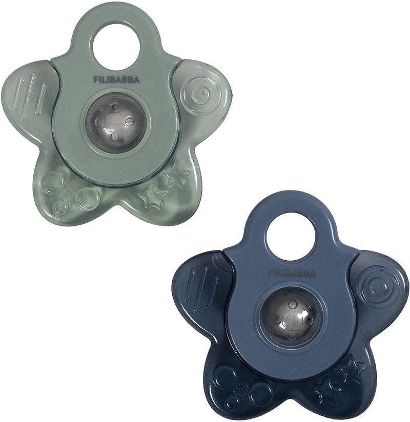 FILIBABBA Beißring Cooling Star 2er-Pack, Blue Mix von FILIBABBA