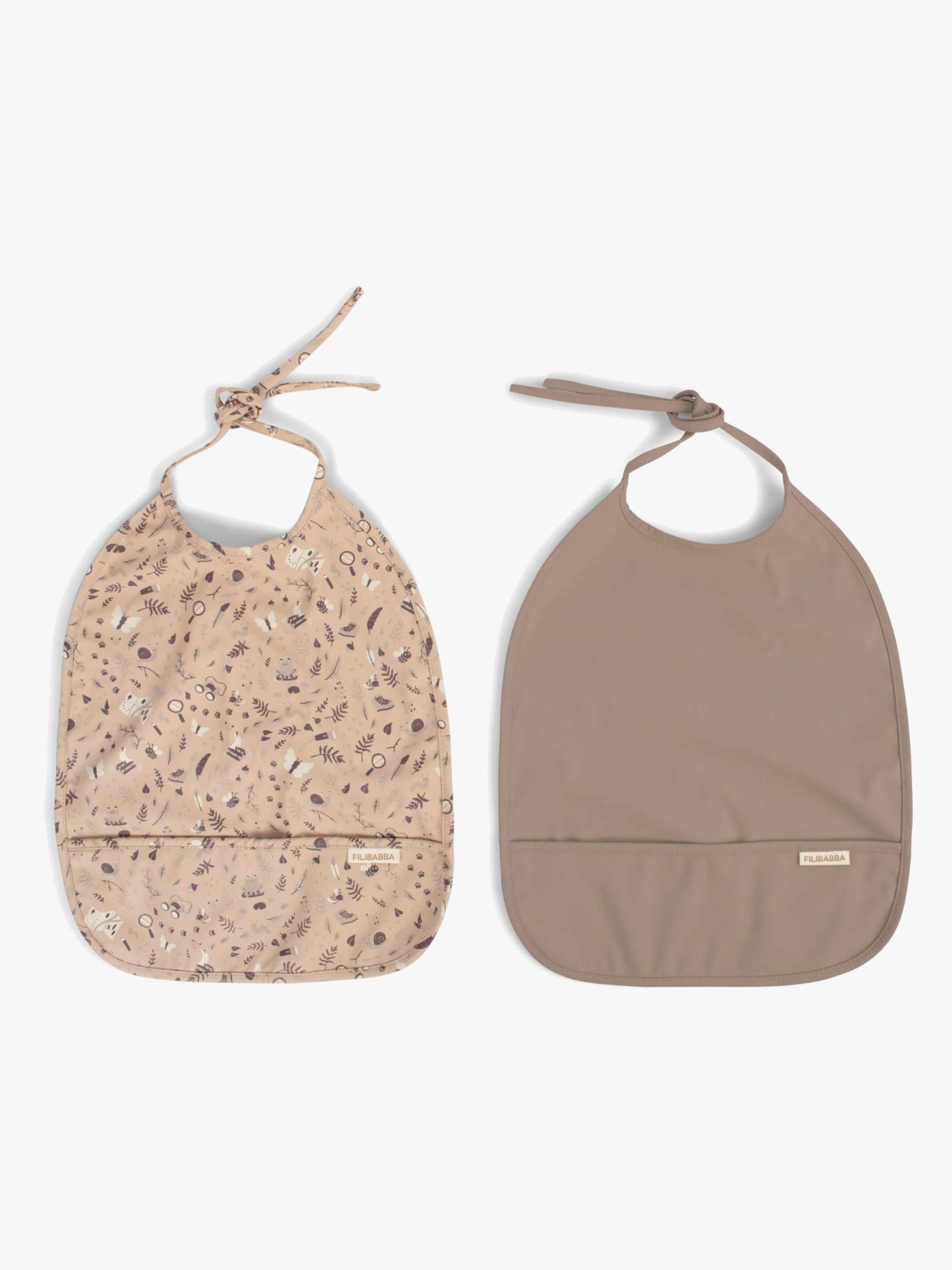 FILIBABBA Lätzchen 2er-Pack, Little Wonders/Warm Grey von FILIBABBA