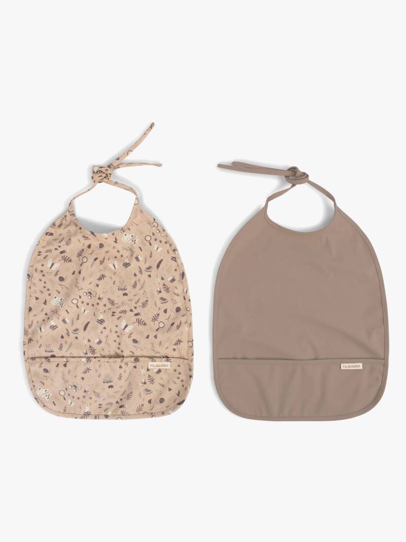 FILIBABBA Lätzchen 2er-Pack, Little Wonders/Warm Grey von FILIBABBA