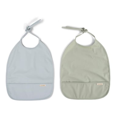 Filibabba Lätzchen mit Bändchen 2er Pack - Pearl Blue + Desert Sage von Filibabba
