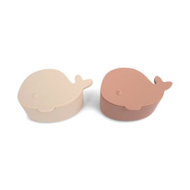 Filibabba Set mit 2 kleinen Brotdosen - Christian der Wal - Blush von Filibabba