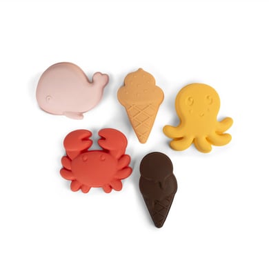 Filibabba Silikon-Sandförmchen 5er-Set - Peach Mix von Filibabba
