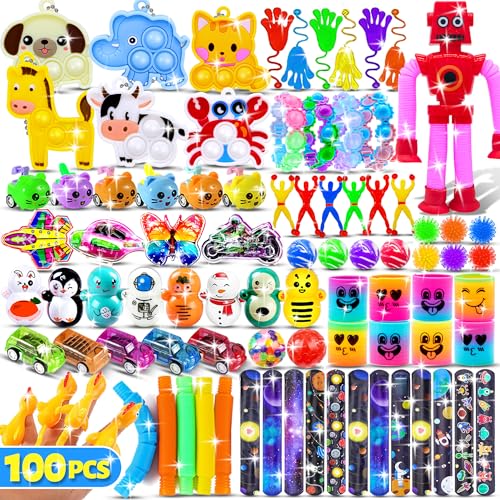 FILMINK 100 Pcs Party Zappeln Spielzeug für Kinder, Fidget Toys Partygeschenke mit 10+ Sorten, Geburtstagsboxfüller, Karnevalspreise, ADHS Stressball, BPA-freies Sicherheitsspielzeug FILMINK 100 Pcs Party Zappeln Spielzeug für Kinder, Fidget Toys Partygeschenke mit 10+ Sorten, Geburtstagsboxfüller, Karnevalspreise, ADHS Stressball, BPA-freies Sicherheitsspielzeug von FILMINK