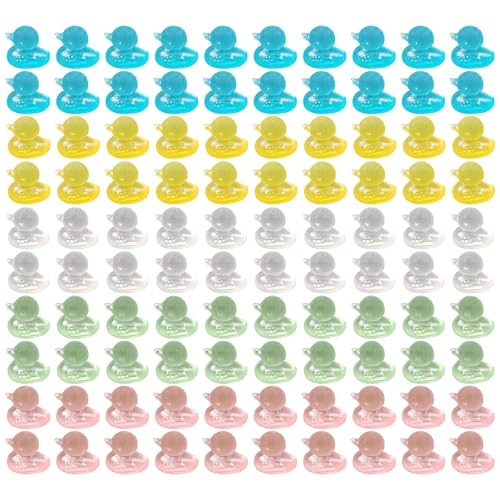 FILOEEX Mini Enten Bunten,100 Stück Mini Leuchtend Enten,Mini Badeenten Deko,5 Farben Resin Kleine Enten für Aquarium Garten Landschaft Puppenhaus Topfdekoration FILOEEX Mini Enten Bunten,100 Stück Mini Leuchtend Enten,Mini Badeenten Deko,5 Farben Resin Kleine Enten für Aquarium Garten Landschaft Puppenhaus Topfdekoration von FILOEEX