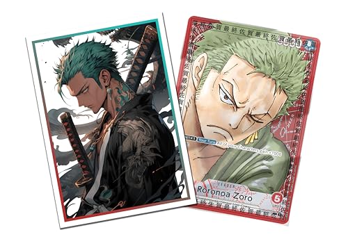 FINAL SAGA 2in1 One Piece TCG The Pirate Hunter Combo Pack | (Standard Size) 70 Matt Artwork Sleeves + 70 Border Sleeves von FINAL SAGA