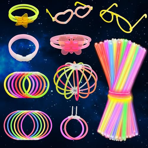 FINEASY 177 Stück Knicklichter Party Set, 80 Leuchtstäbe, Knicklichter Kinder mit Verbinder, Herzförmige Brillen, Leuchtarmbänder, Party Deko für Hochzeit, Festivals und Geburtstagsfeiern FINEASY 177 Stück Knicklichter Party Set, 80 Leuchtstäbe, Knicklichter Kinder mit Verbinder, Herzförmige Brillen, Leuchtarmbänder, Party Deko für Hochzeit, Festivals und Geburtstagsfeiern von FINEASY