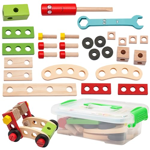 FINEASY 28 Stück Werkzeugkoffer Kinder Holz, Tragbar Montessori Spielzeug ab 3 Jahre, Leicht Erzieherisches Kinderspielzeug, Holz Werkzeug Kinder Geschenk, Kinderspielzeug ab 2 3 4 Jahre FINEASY 28 Stück Werkzeugkoffer Kinder Holz, Tragbar Montessori Spielzeug ab 3 Jahre, Leicht Erzieherisches Kinderspielzeug, Holz Werkzeug Kinder Geschenk, Kinderspielzeug ab 2 3 4 Jahre von FINEASY