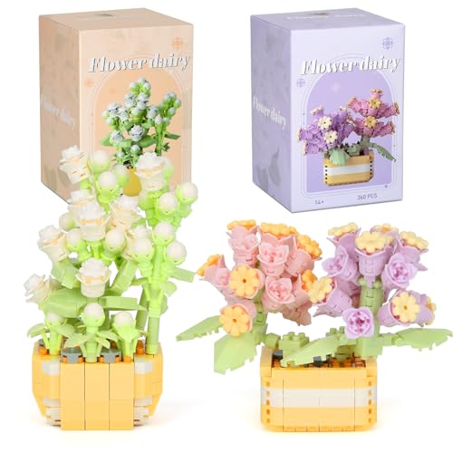 FINEASY 2er-Blumenstrauß-Set, Blumen Bausteine Klemmbausteine Blumen Sukkulenten Bonsai Baum Set Mini künstliche Blumen Bauspielzeugsets Botanische Sammlung Heimdekoration für Jungen Mädchen (Satz 1) FINEASY 2er-Blumenstrauß-Set, Blumen Bausteine Klemmbausteine Blumen Sukkulenten Bonsai Baum Set Mini künstliche Blumen Bauspielzeugsets Botanische Sammlung Heimdekoration für Jungen Mädchen (Satz 1) von FINEASY