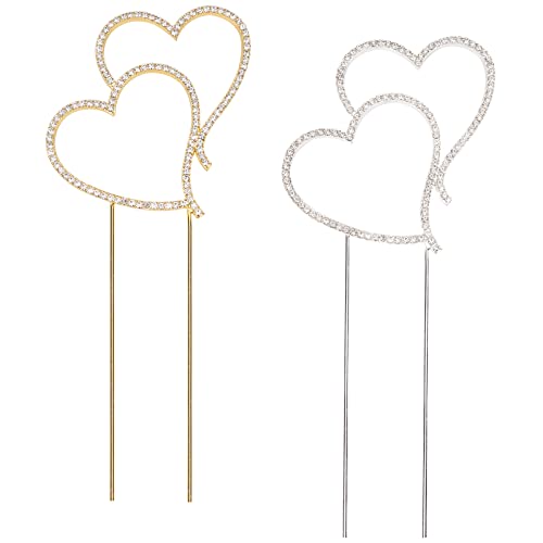FINGERINAPIRE 2 Stück Herz Strass Tortenaufsatz Gold & Splitter Doppelherz Hochzeitstorte Topper Legierung Strass Kristall Tortenaufsatz für Hochzeit Party Jubiläum Kuchen Valentinstag Dekoration FINGERINAPIRE 2 Stück Herz Strass Tortenaufsatz Gold & Splitter Doppelherz Hochzeitstorte Topper Legierung Strass Kristall Tortenaufsatz für Hochzeit Party Jubiläum Kuchen Valentinstag Dekoration von FINGERINSPIRE