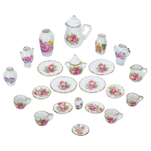 FINGERINSPIRE 2 Set Miniatur Teeservice 7 Porzellanvasen Und 15 Porzellanteetassen Teekannen Im Blumenstil Für Den Minigarten Mini Hausküche Und DIY Miniaturprojekte Zur Dekoration FINGERINSPIRE 2 Set Miniatur Teeservice 7 Porzellanvasen Und 15 Porzellanteetassen Teekannen Im Blumenstil Für Den Minigarten Mini Hausküche Und DIY Miniaturprojekte Zur Dekoration von FINGERINSPIRE