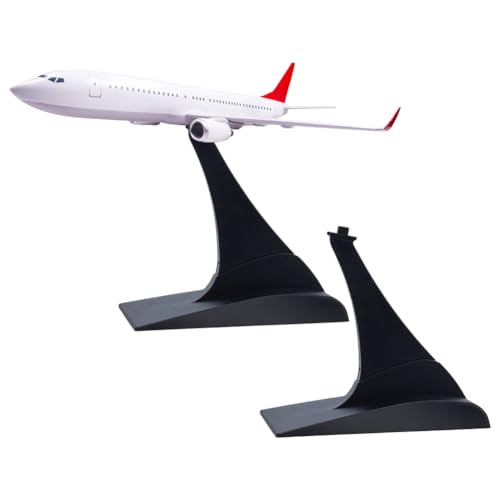 FINGERINSPIRE 2 Sets Modellflugzeugständer (ohne Flugzeuge), 9,2 x 7,3 x 8,3 cm, abnehmbarer Flugzeug-Displayhalter, schwarzer Kunststoff, Flugzeugmodell, Ständer für 1:400 Bausteine, Flugzeuge, von FINGERINSPIRE