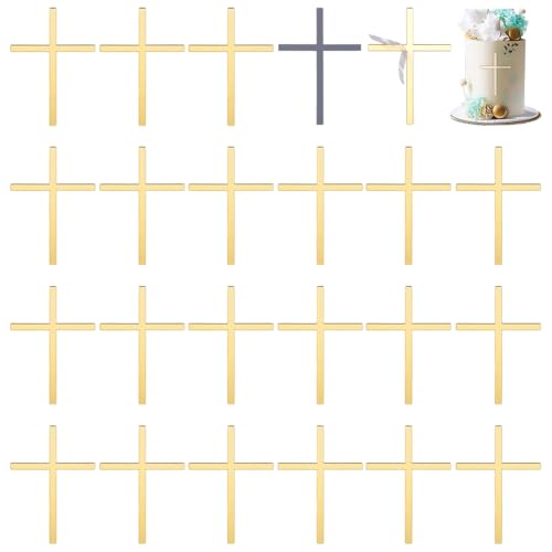FINGERINSPIRE 24 Stück Cupcake Topper Mit Kreuz 99x69x1.2mm Goldene Spiegel Acryl Hochzeitskreuz Kuchendekoration Taufe Tortenaufsatz Kreuzkuchen Religiöser Feier Charm Für Partys FINGERINSPIRE 24 Stück Cupcake Topper Mit Kreuz 99x69x1.2mm Goldene Spiegel Acryl Hochzeitskreuz Kuchendekoration Taufe Tortenaufsatz Kreuzkuchen Religiöser Feier Charm Für Partys von FINGERINSPIRE
