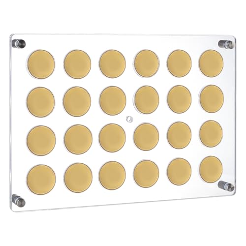 FINGERINSPIRE Casino Chip Displayhalter Für 24 Chip/Münze Wandmontage Acryl Pokerchip Displayständer Transparenter Schwebender Rahmen Für Sammler Casino Enthusiasten Heimbar Oder Spielzimmer Dekor von FINGERINSPIRE