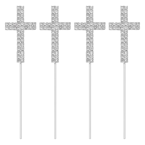 FINGERINSPIRE Kuchendekoration Mit Kreuz Strasssteinen Platin 4 Stück 125mm Langer Kristallkreuz Kuchenaufsatz Legierung Mit Strasssteinen Einsatz Für Geburtstagstorte Für Religiöse Hochzeits Dekor FINGERINSPIRE Kuchendekoration Mit Kreuz Strasssteinen Platin 4 Stück 125mm Langer Kristallkreuz Kuchenaufsatz Legierung Mit Strasssteinen Einsatz Für Geburtstagstorte Für Religiöse Hochzeits Dekor von FINGERINSPIRE