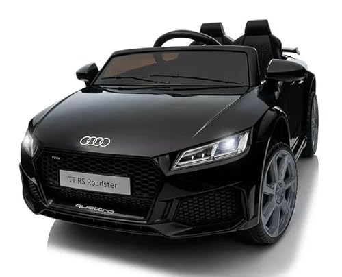 FINOOS A.U.D.I. TTRS Elektroauto für Kinder, mit Fernbedienung 2,4 GHz, Akku: 12 V, 4,5 Ah, 2 x Motor 30 Watt (schwarz) von FINOOS