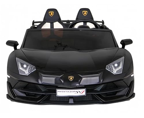 FINOOS Kinder Elektroauto Lamborgini Aventador 24V, 2 Sitzer, mit 2,4Ghz Fernbedienung, 2 x 24V 200Watt, 2-6 Jahre (Schwarz) von FINOOS