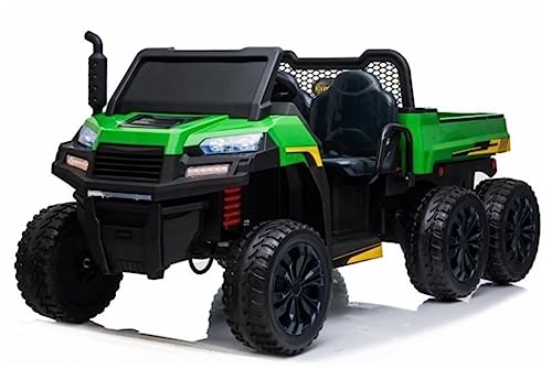 FINOOS Kinder Elektroauto, Truggy Gator 2,4 Ghz Fernbedienung 12V - Ledersitz, 4 Starke Motoren - Kinderauto, Kinderfahrzeug (Grun) von FINOOS