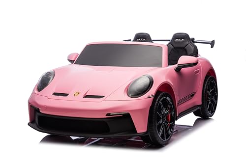 FINOOS Kinder Elektroauto Porsche 911 GT3 24V, 2 Sitzer, mit 2,4Ghz Fernbedienung, 4 x 24V 200Watt, 2-7 Jahre (Rosa) von FINOOS