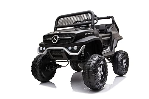 FINOOS Kinder elektroauto Mercedes Unimog 12V Elektroauto für Kinder, kinderauto, Kinder elektroauto mit 2,4 Ghz Fernbedienung, 4x4 Allrad angetrieben, Batterie: 12V 10Ah, 1-5 Jahre (Schwarz) von FINOOS