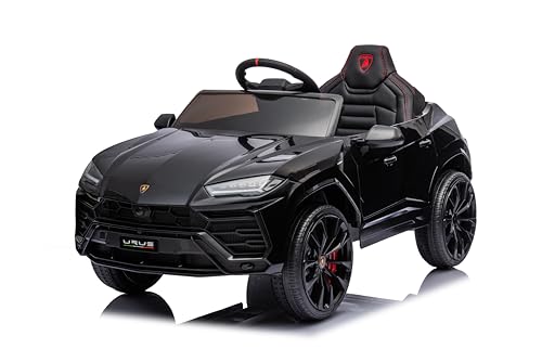 FINOOS Lambo Urus Elektroauto für Kinder, Originallizenz, Batterie, vertikal öffnende Türen, 2 Motoren, 12-V-Batterie, 2,4-GHz-Fernsteuerung, 1 bis 4 Jahre (Schwarz) von FINOOS