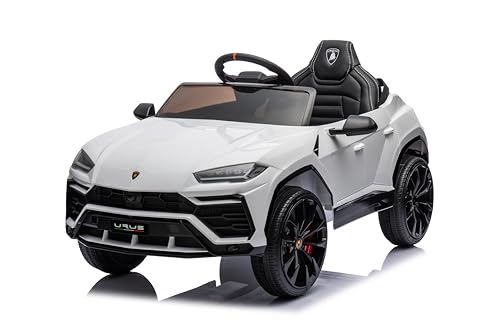 FINOOS Lambo Urus Elektroauto für Kinder, Originallizenz, Batterie, vertikal öffnende Türen, 2 Motoren, 12-V-Batterie, 2,4-GHz-Fernsteuerung, 1 bis 4 Jahre (Weiß) von FINOOS