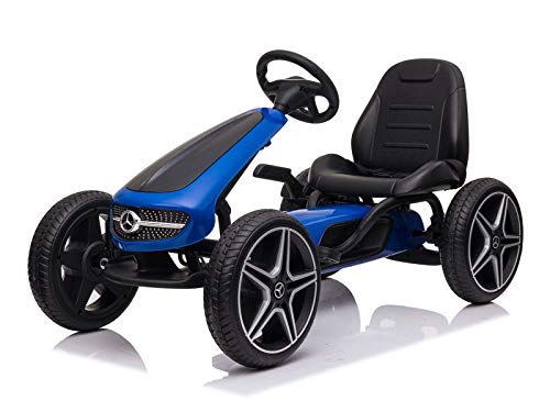 FINOOS Mercedes Go Kart - Lizenziert - Kinder Pedal Auto - Tretauto - Cart - Kettenantrieb - Eva-Reifen (Blau) von FINOOS