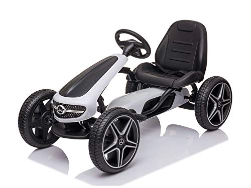FINOOS Mercedes Go Kart - Lizenziert - Kinder Pedal Auto - Tretauto - Cart - Kettenantrieb - Eva-Reifen (Weiß) von FINOOS