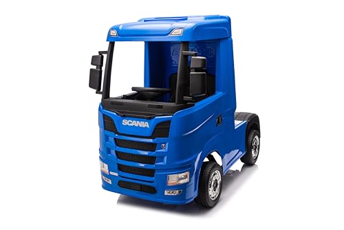 FINOOS Scania Elektro-LKW12V Elektroauto für Kinder, 4x4, 4 x 35W, 2 x 12V 7Ah mit Fernbedienung (Bleu) von FINOOS