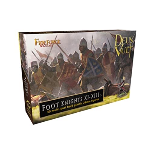 FIREFORGE GAMES Deus Vult Foot Knights XI-XIIIc - 30-teiliger 28 mm Mittelalter-Fußritter Bausatz aus Kunststoff von FIREFORGE GAMES