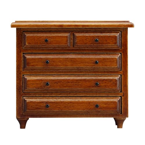 1/12 Skala Kastanienholz Holzkommode Mit 5 Schubladen Für Miniaturpuppenhäuser Zubehör Speicher Vintage Compact Furniture Realistic Dollhouses Schrank Mit Schubladen 1/12 Skala Kastanienholz Holzkommode Mit 5 Schubladen Für Miniaturpuppenhäuser Zubehör Speicher Vintage Compact Furniture Realistic Dollhouses Schrank Mit Schubladen von FIRSTXIU