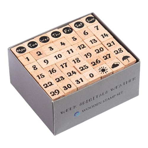 42pieces Vintage Wood Stempel Geometrische Buchstaben Nummer Craft Stamp Wood Scrapbooking Für Kartenherstellung Journal von FIRSTXIU