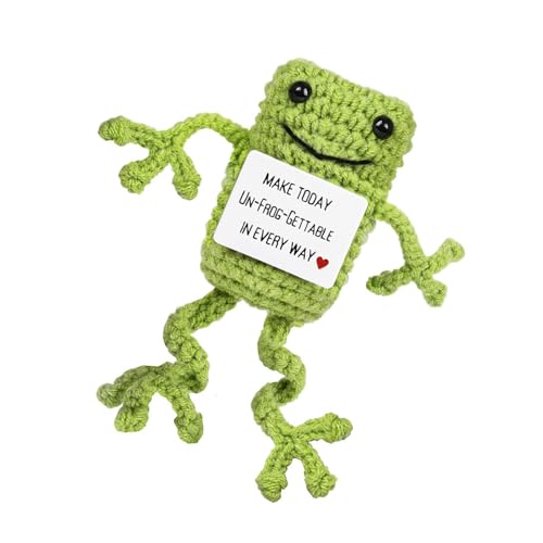Entzückende Häkelfrosch Figur Mit Ermutigungswörtern Für Einzigartige Home Decors Neuheit Geburtstagsgeschenkhäkeln Schlüsselbundzubehör von FIRSTXIU