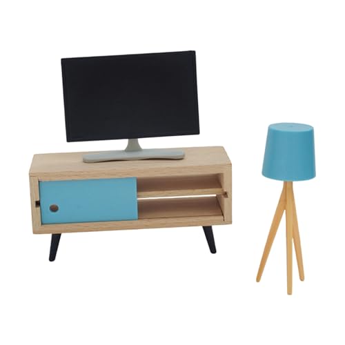 FIRSTXIU 1/12 Miniaturholzmöbel TVS Schrank Für Puppenhaus Szene Bildungsspiel Kreativraum Dekoration Puppenhaus Miniaturmöbel von FIRSTXIU