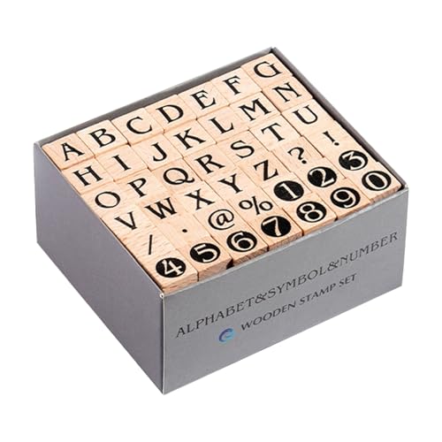 FIRSTXIU 42pieces Vintage Wood Stempel Geometrische Buchstaben Nummer Craft Stamp Wood Scrapbooking Für Kartenherstellung Journal von FIRSTXIU