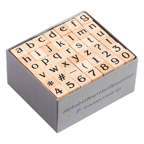 FIRSTXIU 42pieces Vintage Wood Stempel Geometrische Buchstaben Nummer Craft Stamp Wood Scrapbooking Für Kartenherstellung Journal von FIRSTXIU