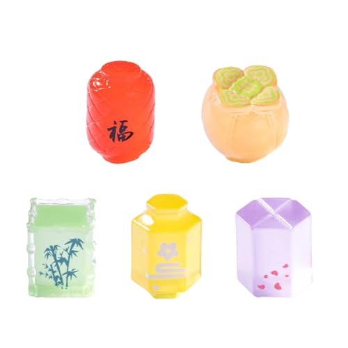 FIRSTXIU 5pcs Miniaturharze Hell Gemischte Farbe In Dunklen Figuren Skulpturen Für Kulturelle Heimdekore Und Außenraum Die In Dunklen Miniaturlaternenlaternen Leuchten von FIRSTXIU