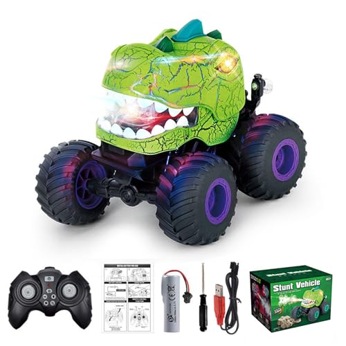 FIRSTXIU Fernbedienung Dinosaurier Stunt Fahrzeug Spielzeug Alle Terrains Rotierend von FIRSTXIU