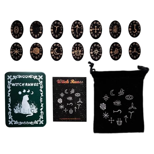 FIRSTXIU Hexensteine Holz Handgefertigte Kristallsteine Set Witch Decors Home Decors Set Runen von FIRSTXIU