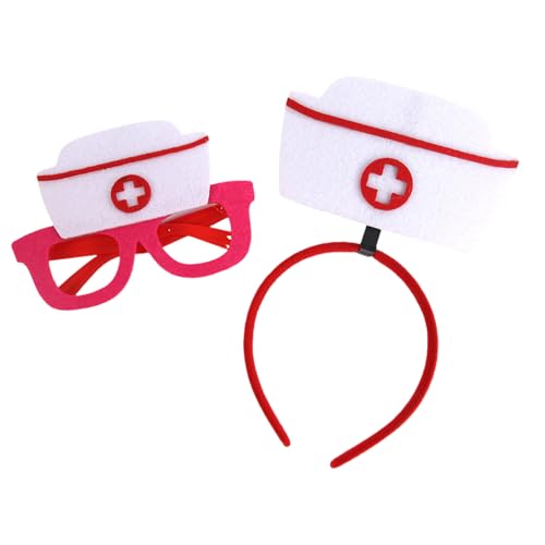 FIRSTXIU Krankenschwester Kostümzubehör Halloween Kostüm Cosplay Krankenschwester Brillen Stirnband Outfits FIRSTXIU Krankenschwester Kostümzubehör Halloween Kostüm Cosplay Krankenschwester Brillen Stirnband Outfits von FIRSTXIU