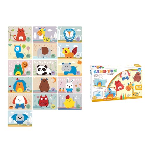 FIRSTXIU Kreative Kinder Sandkunst Kits Für Künstlerisches Stück Praktisches Bildungsspielzeug Kinder Handgefertigtes Sandmalerei Accessoires Farbig Sandmalereien von FIRSTXIU