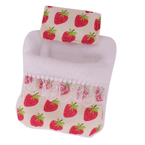 FIRSTXIU Modeblumenmuster Puppenbett Set Mit Kissen Und Schlafsack Für Plüschfiguren Puppen 17 cm Kugel Joint Puppenbett Mit Kissen von FIRSTXIU