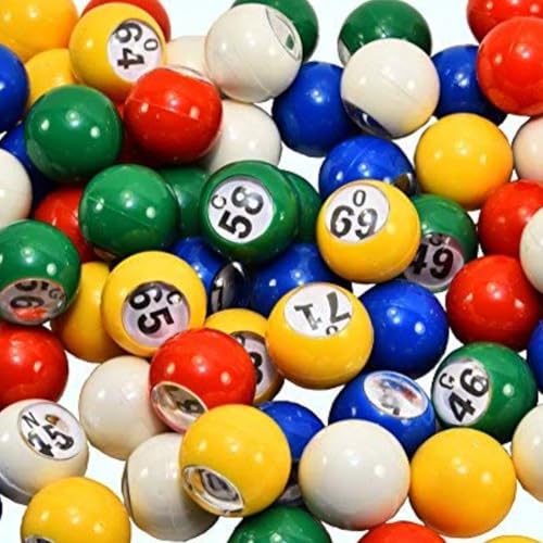 FIRSTXIU Pack Von 100 Gewinnspiele Farbenfrohe Ersatzbingkugeln Set Multicolor Bingo Bälle Einfache Lesennummer Für Partys Und Preis von FIRSTXIU