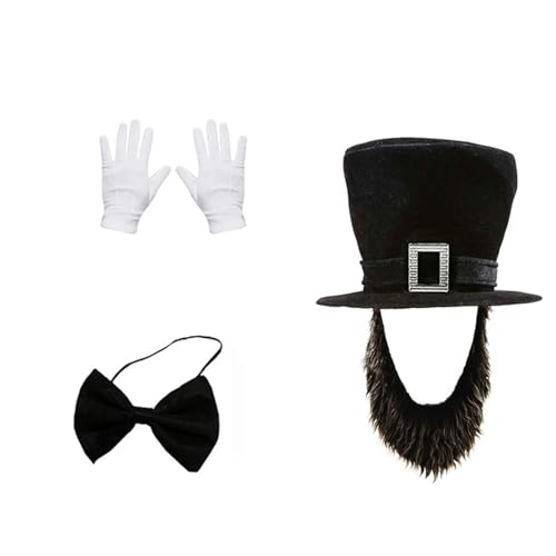 FIRSTXIU Präsidenten Day Outfit Top Beard Krawatte Abrahams Lincolns Kostümzubehör Für Halloween Cosplay Presidents Day Outfits FIRSTXIU Präsidenten Day Outfit Top Beard Krawatte Abrahams Lincolns Kostümzubehör Für Halloween Cosplay Presidents Day Outfits von FIRSTXIU